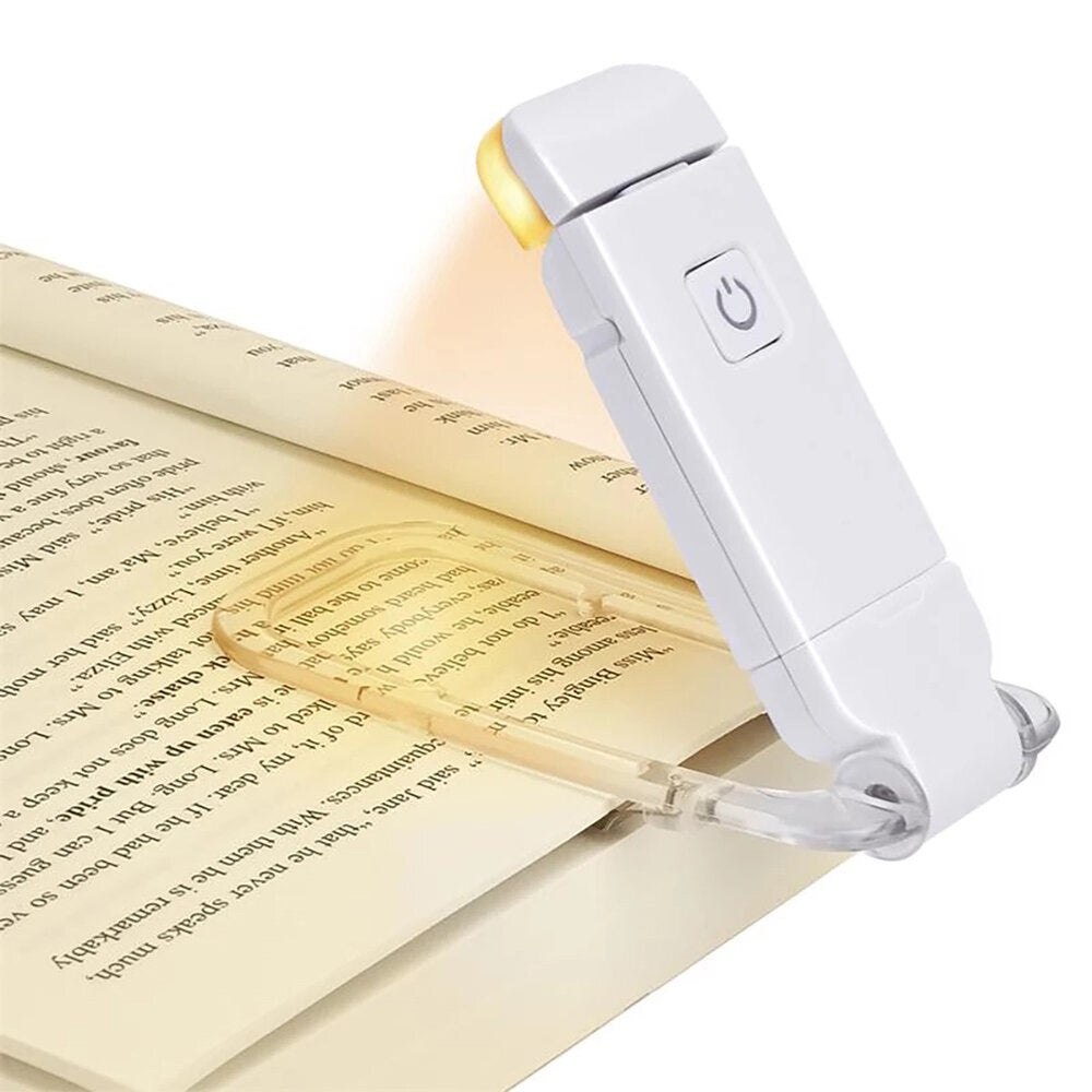 白色白光折叠式夹书灯伸缩旋转USB充电灯学习办公小夜灯