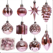 Pink Christmas Balls Christmas Tree Ornaments Christmas Decorations Pendants Boxed Decorative Supplies