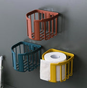 Creative hole-free wall-mounted toilet paper box (red) paper towel holder sponge holder scouring pad holder