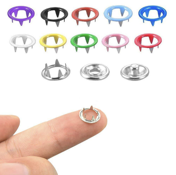 [200-piece set] Multi-color five-claw buckle installation clamp, mother-in-law buckle, colorful five-claw buckle, baby clothes concealed buckle, anti-leak buckle, invisible mother-in-law buckle, no seam concealed buckle, hand pressure clamp set pliers