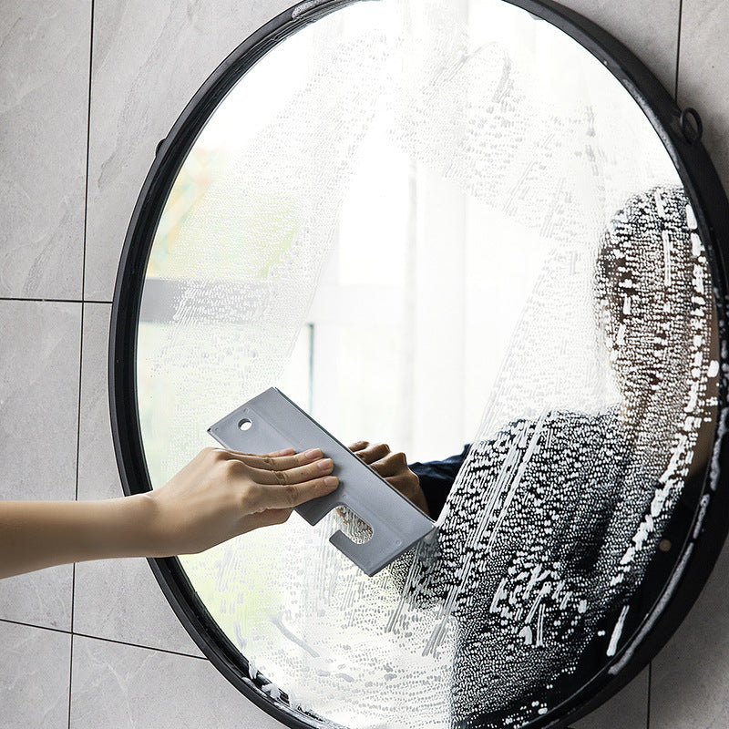 玻璃刮墻面刮水板衛生間擦窗清潔刷家用可懸掛浴室鏡子矽膠刮水板 灰色 刷
