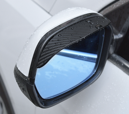 汽車用後視鏡擋雨板雨眉 加厚碳纖維質感後視鏡晴雨擋 防雨 防霧貼