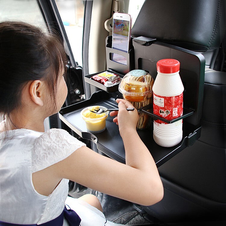 Car rear seat multifunctional storage tray, foldable storage drink rack, car seat back, dinner plate, dining table, car dining table, foldable bracket, car computer laptop table