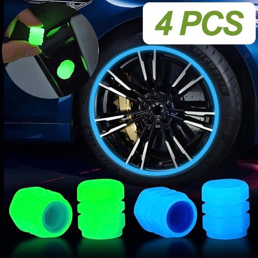 Luminous green luminous valve cap car motorcycle electric vehicle tire valve core cover modified decorative valve cap decorative light