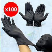 [100-piece pack] M size disposable gloves nitrile oil-proof gloves black gloves