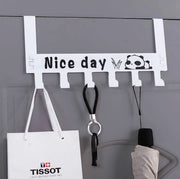No-punch door rear hook storage rack coat and hat rack No-punch door rear hook storage rack wall-mounted clothes hanger bathroom nail-free door back-type clothes hanger coat and hat coat hook