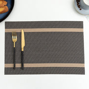 [Pack of 2] Japanese simple placemats, elegant dining table mats, Western placemats, non-slip placemats, thermal insulation mats, dining table mats, Western placemats, easy to clean, environmentally friendly PVC pot mats