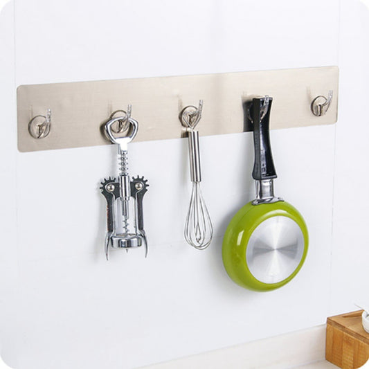 Nail-free 5-row hooks can be re-adhered without punching plastic hooks waterproof hooks connected hooks wall-mounted adhesive hooks
