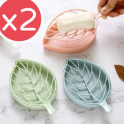 2 double-layer soap dishes plastic bathroom drain soap rack bathroom leaf soap holder soap rack soap box