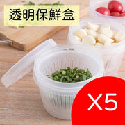 Green onion, ginger and garlic transparent crisper plastic kitchen storage box refrigerator transparent sealed box green onion fruit drain crisper