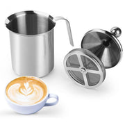Double layer hand milk frother 400ml 400cc
