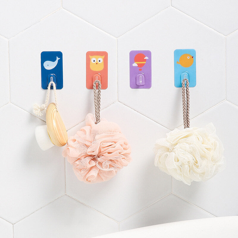 Cartoon hooks, traceless hooks, strong adhesive stickers on the wall, wall-mounted kitchen, traceless stickers, no punching behind the door, sticky hooks, sticky hooks