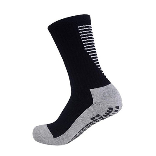 黑色 條紋防滑足球襪 男足球襪訓練短襪 籃球襪 羽毛球襪 毛巾襪子 中筒運動襪子 男裝運動襪