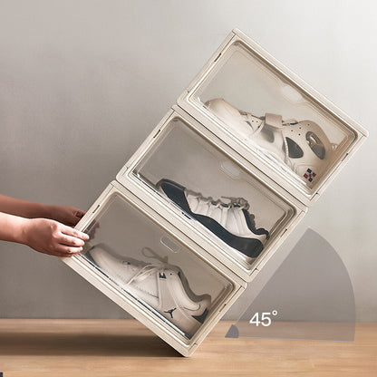 [1 Pack] Japanese style foldable shoe box shoe storage box combination plastic storage box
