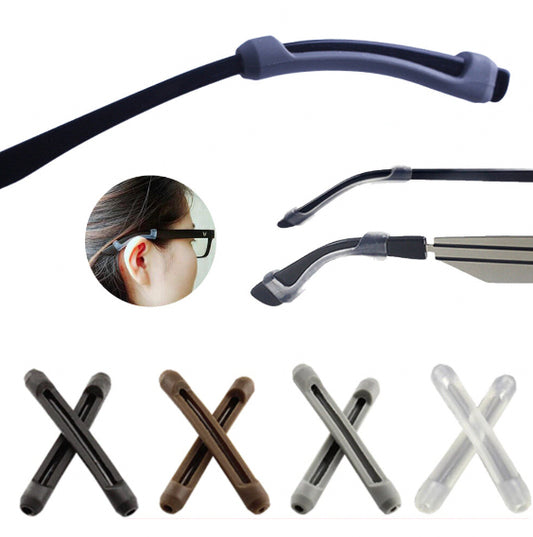 [1 pair] Transparent anti-slip sleeves silicone leg sleeves sunglasses leg sleeves hypoallergenic sleeves glasses accessories