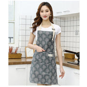 Waterproof and oil-proof Korean-style denim apron for men and women. Waterproof and oil-proof apron with stripes.