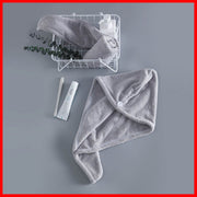 Gray super absorbent dry hair towel dry hair hat dry hair hat women's water-absorbent quick-drying artifact hair drying towel thickened turban shower cap cute quick-drying hat