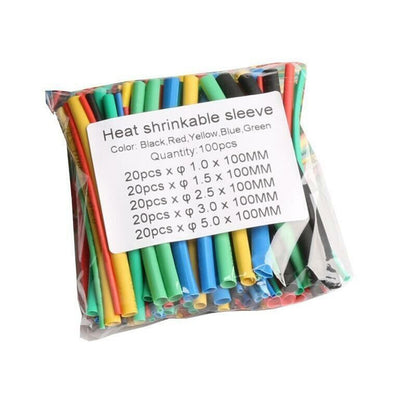 [100 Piece Set] Colored Heat Shrink Tube Combination Household Wire Heat Shrink Intermediate Tube Wire Tape