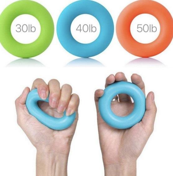 Green silicone grip ring sports fitness grip trainer hand weight training silicone grip ring O-shaped oval grip set finger rehabilitation grip ring training auxiliary supplies
