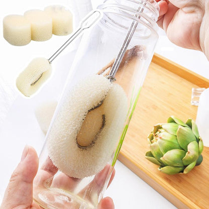 Replaceable brush head cleaning cup brush long handle 360 ​​degree bottle brush household antibacterial bottle brush creative sponge brush