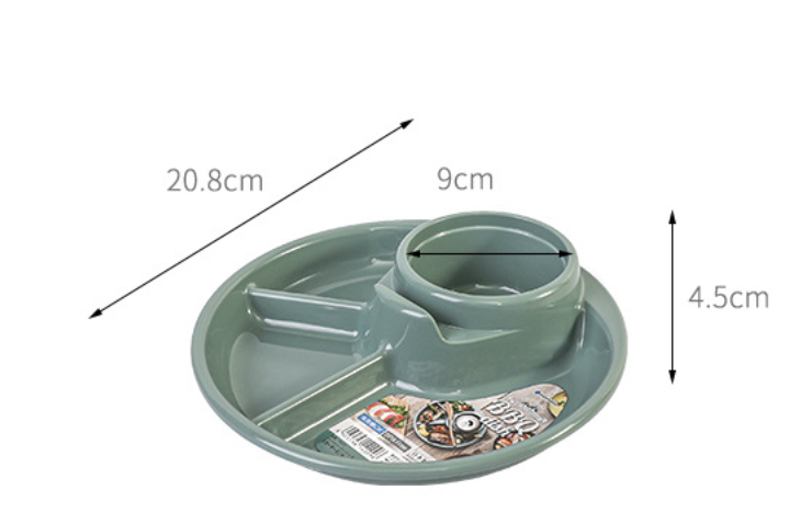 Japanese-made plastic grill plate, divided plate, student and children's dinner plate, baby's dinner plate and pot set