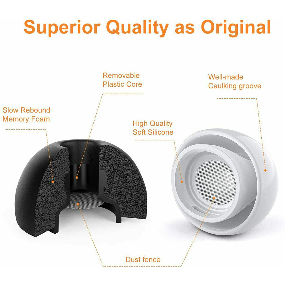 Gray - suitable for airpods pro memory foam earplugs with storage box silicone earmuffs airpods pro ear caps