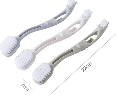 Shoe washing brush double-headed shoe brush household supplies sweeping supplies cleaning tools universal long-handled brush cleaning brush set of two random color brushes