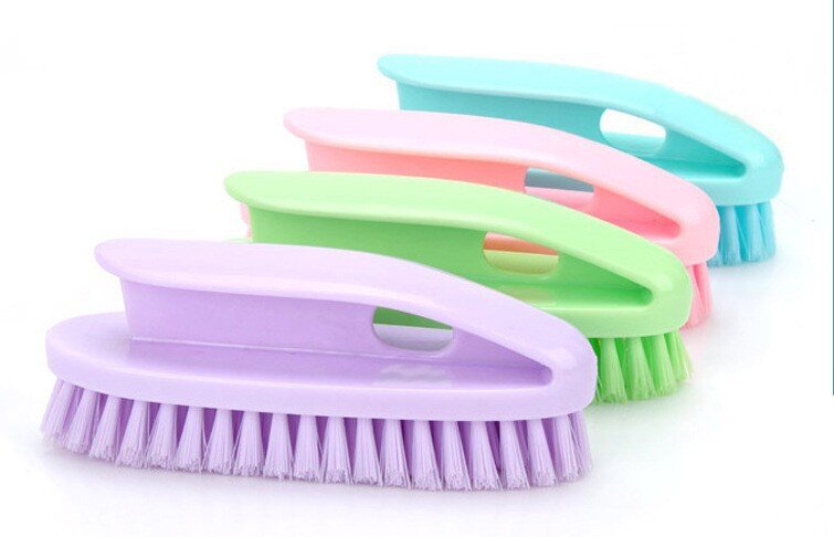 Nylon shoe brush multi-functional shoe cleaning tool soft-bristled brush household manual colored plastic curved handheld strong decontamination hard-bristled brush clothes and shoes cleaning brush