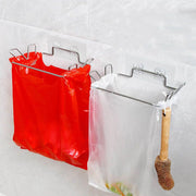 Stainless Steel Garbage Bag Holder No Punch Kitchen Garbage Bag Holder Magic Seamless Sticker Multifunctional Garbage Bag Hanger