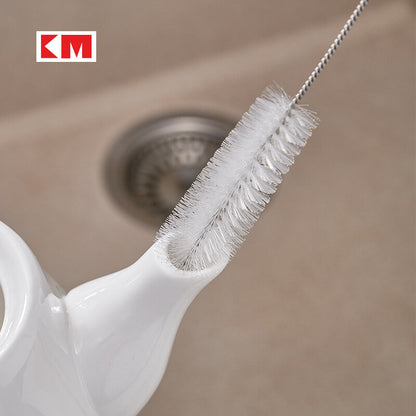 Long-handled spout brush, bottle nipple small hole cleaning brush, thin mouth teapot spout, hard-bristled brush, large and small brushes