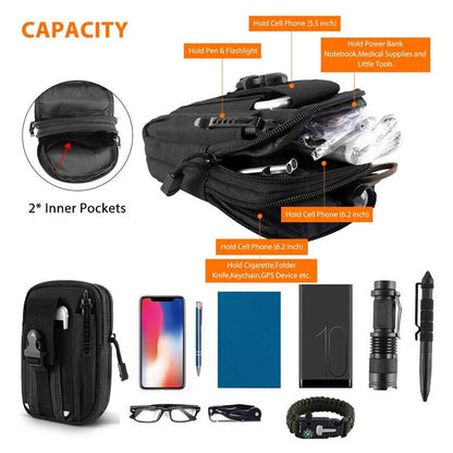 Black multifunctional pocket bag, outdoor tactical belt, waist bag, sports waist bag, mobile phone bag [parallel import]