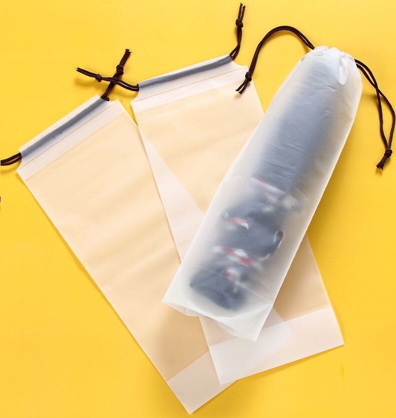 雨傘收納袋透明防水收納袋拉繩袋便捷束口收納袋防漏水塑料收納袋 縮骨遮套