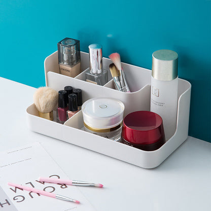 化妝品收納盒塑料桌面護膚品口紅梳妝台分格整理盒 儲物盒