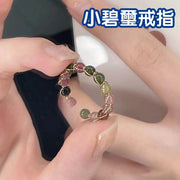 彩虹水晶碧玺戒指戒指