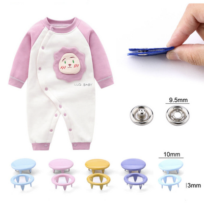 [200-piece set] Multi-color five-claw buckle installation clamp, mother-in-law buckle, colorful five-claw buckle, baby clothes concealed buckle, anti-leak buckle, invisible mother-in-law buckle, no seam concealed buckle, hand pressure clamp set pliers