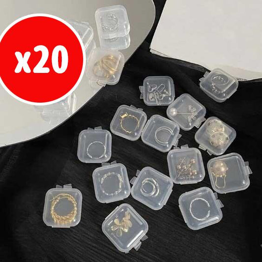 20個 - 迷你收納小盒子【透明白】便攜首飾盒 / 零件儲物盒 / 藥盒 儲物盒