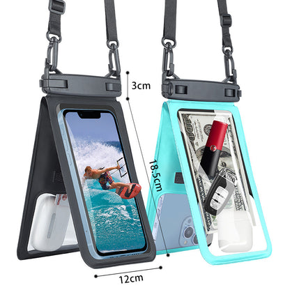 IPX8 dual capacity mobile phone waterproof bag large capacity waterproof mobile phone bag diving waterproof bag black