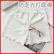 2條裝- 防走光安全褲 打底褲 彈力防走光安全褲 彈性舒適安全褲 小捲邊安全褲春裝 熱褲 性感安全褲 內搭褲 女生短褲 捲邊薄款百搭短褲 《白色》