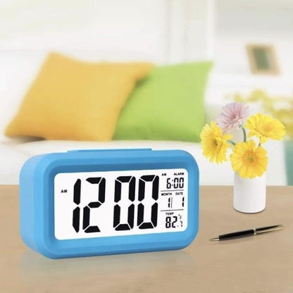 Blue ** creative large screen LCD electronic alarm clock with luminous/date function/thermometer function electronic clock